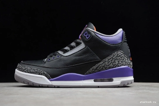 3 Court Black Jordan Purple Air Retro CT8532-050 CT8532-050 1018